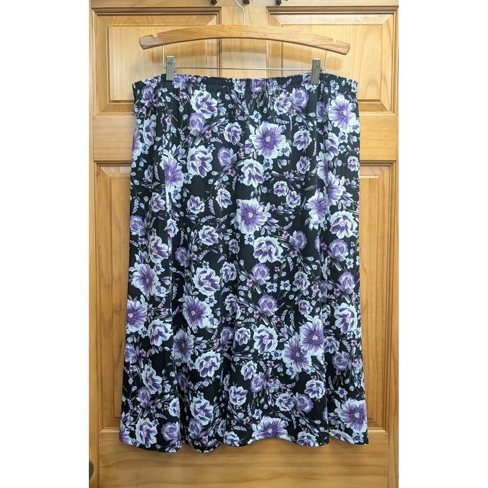 Southern Lady 1X Skirt Midi Elastic Waist Liquid Knit Stretchy Workwear Casual